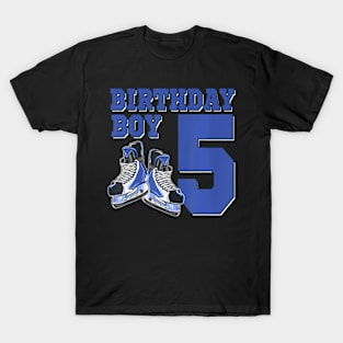 5 Year Old Ice Hockey Themed Birthday Party 5Th Boy T-Shirt